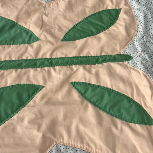 Vintage Quilted Bedspread Cotton Kids Butterfly Reversible Hand Stitched - Picture 7 of 12